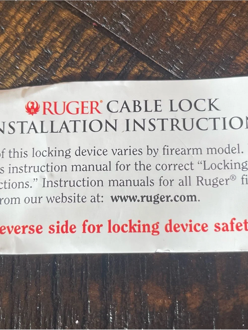 Ruger Cable Gun Lock